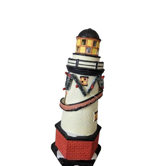 Fortune Lighthouse night light lamp   Red White 9.5 in  corded - Picture 1 of 10